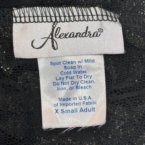 ALEXANDRA Dance Costume Blouson Tunic Top Textured Black Lace‎ Adult XS Backless - Picture 6 of 9